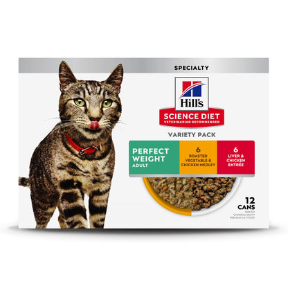 Hill's Science Diet, Perfect Weight, Adult, Wet Cat Food, Variety Pack