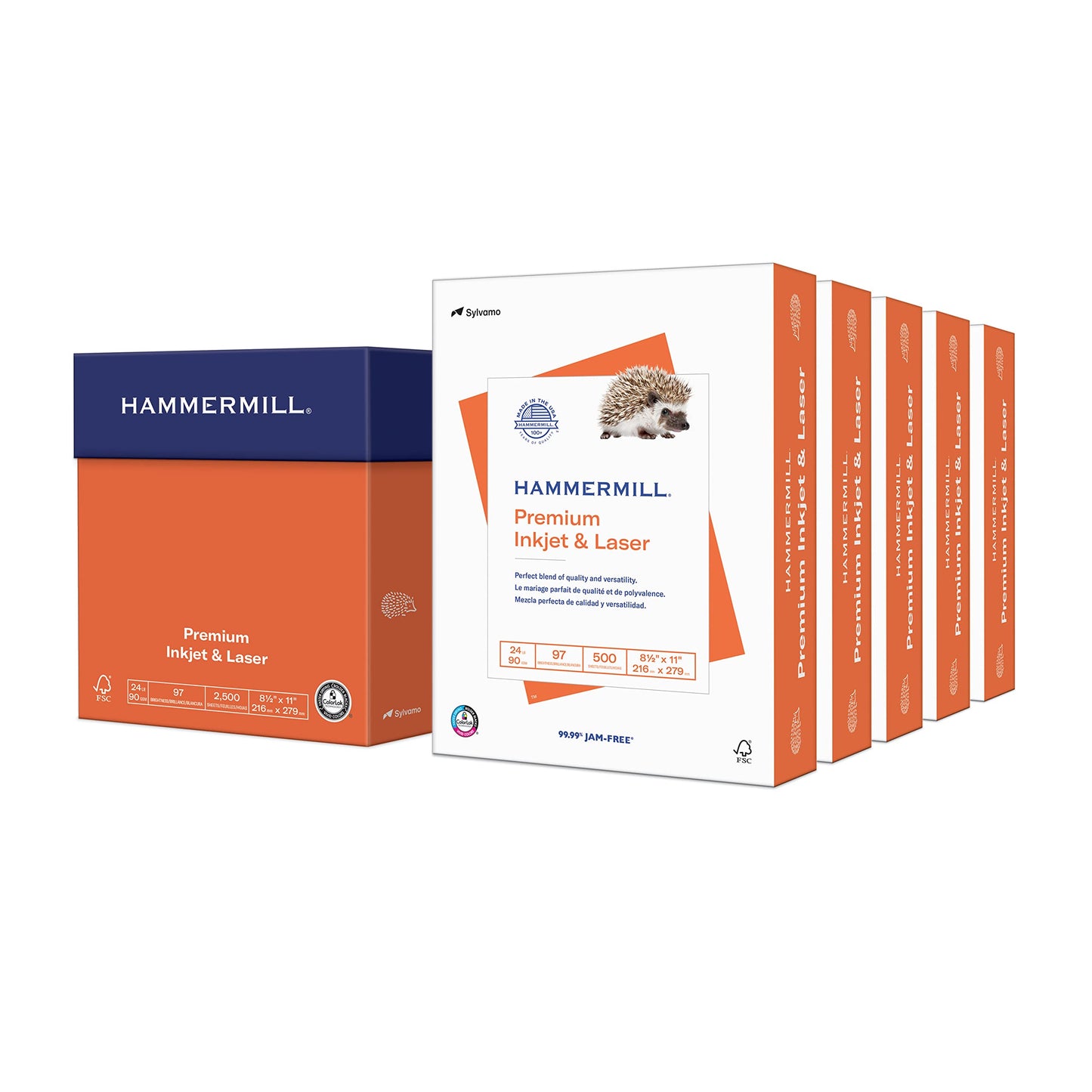 Hammermill Paper, Premium ink & Laser Poly Wrap, 24lb, 8.5x11, Letter, 97 Bright 2500 Sheets/5 Ream Case (166140C) Made in the USA, White 🍁 All In One Marketplace Canada