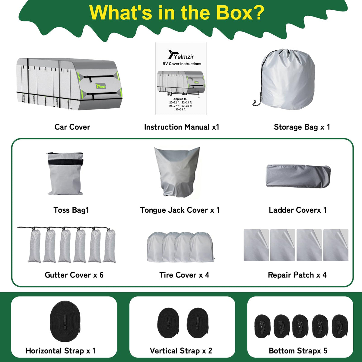 Yelmzir Travel Trailer RV Cover 24-27 ft, Rip-Stop Motorhome Camper Covers 🍁 All In One Marketplace Canada