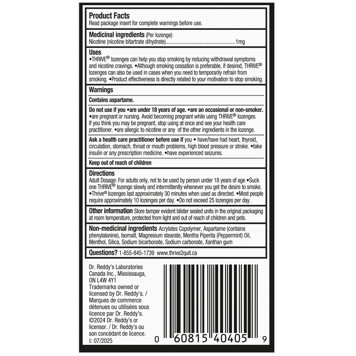 THRIVE Lozenges 1 mg (Peppermint) (Value Pack)