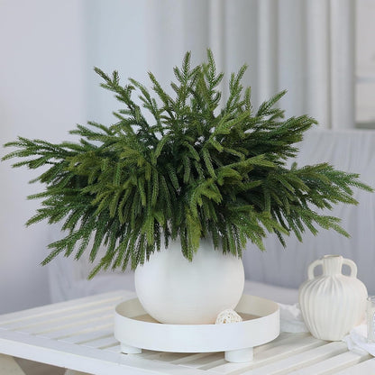 EWRITN Artificial Norfolk Pine Branches, 16 Pieces, Faux Christmas Greenery Stems for Indoor Outdoor Holiday Home Decor 🍁 All In One Marketplace Canada