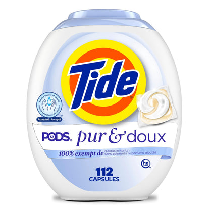 Tide PODS Free & Gentle Laundry Detergent Soap Pacs, 112 Count