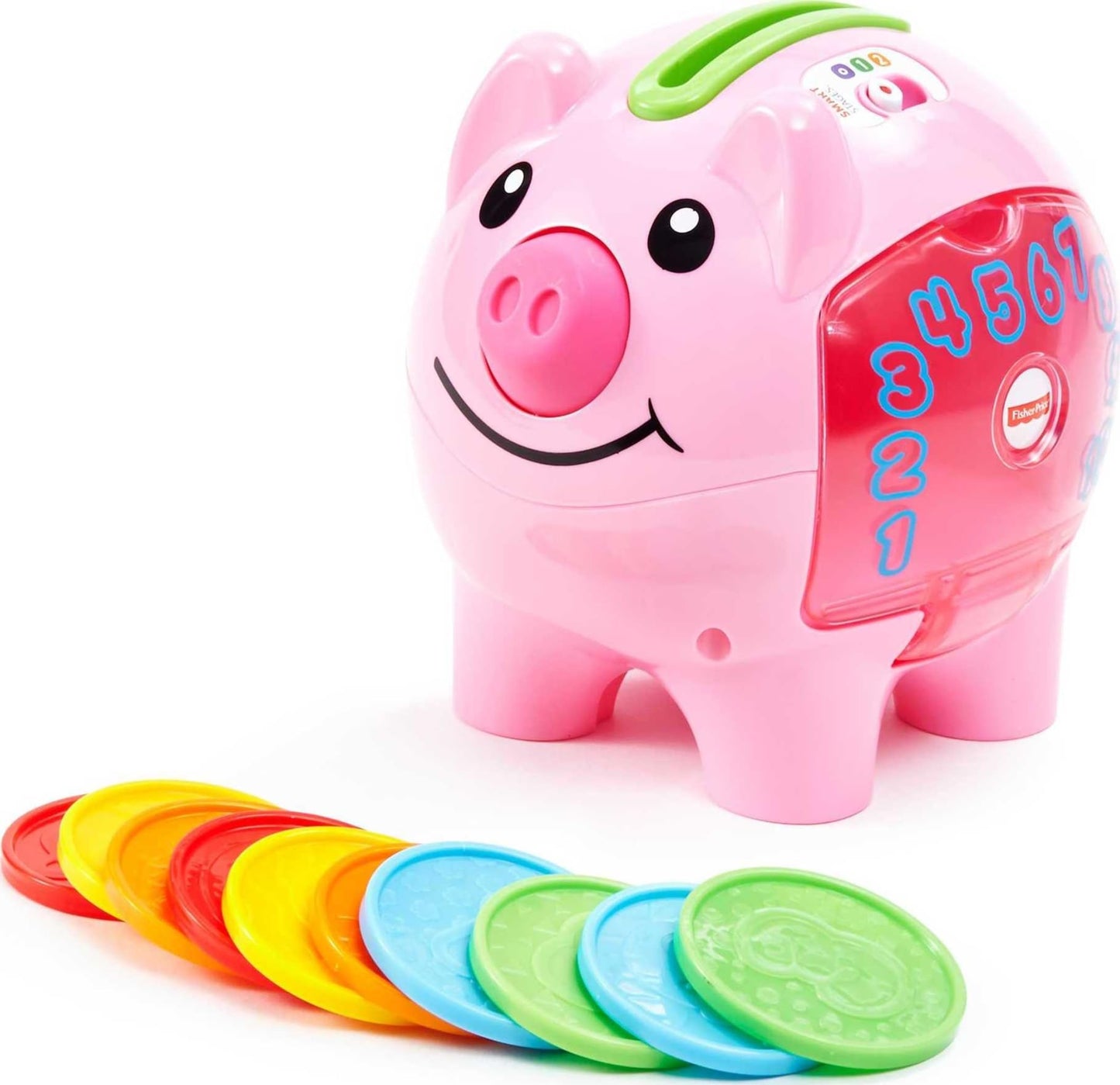 Fisher-Price Baby & Toddler Toy Laugh & Learn Smart Stages Piggy Bank with Educational Songs & Phrases for Infants Ages 6+ Months Fisher-Price