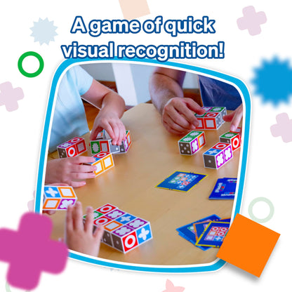 FoxMind Games: Match Madness, Family Board Games for Kids Ages 7 and up, Teens, and Adults. Pattern Block Matching Board Game, Puzzle Game Think Fast to Make The Match, 1 to 4 Players