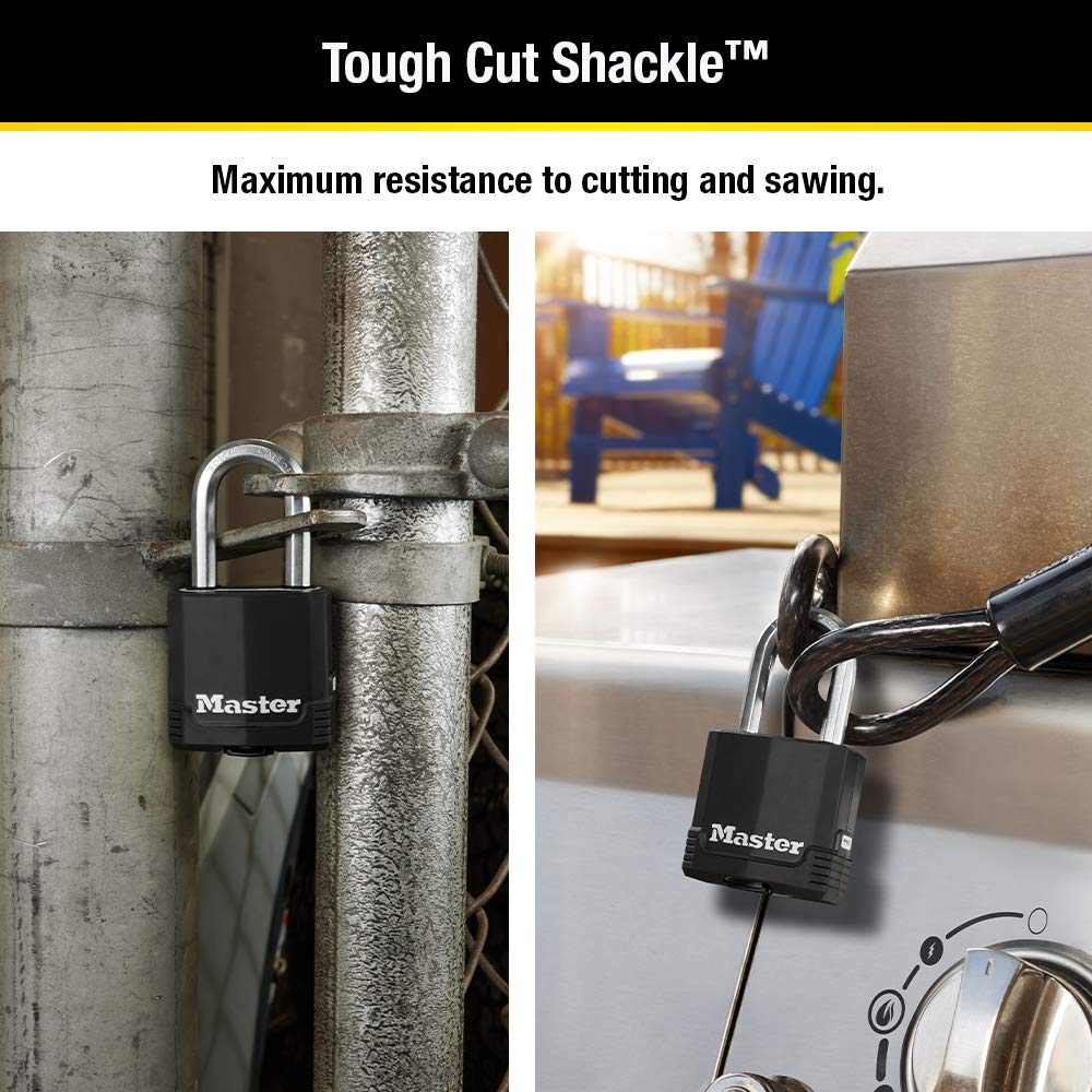 Master Lock Magnum Heavy Duty Outdoor Padlock with Key, 2 Pack Keyed-Alike M115XTLF Master Lock
