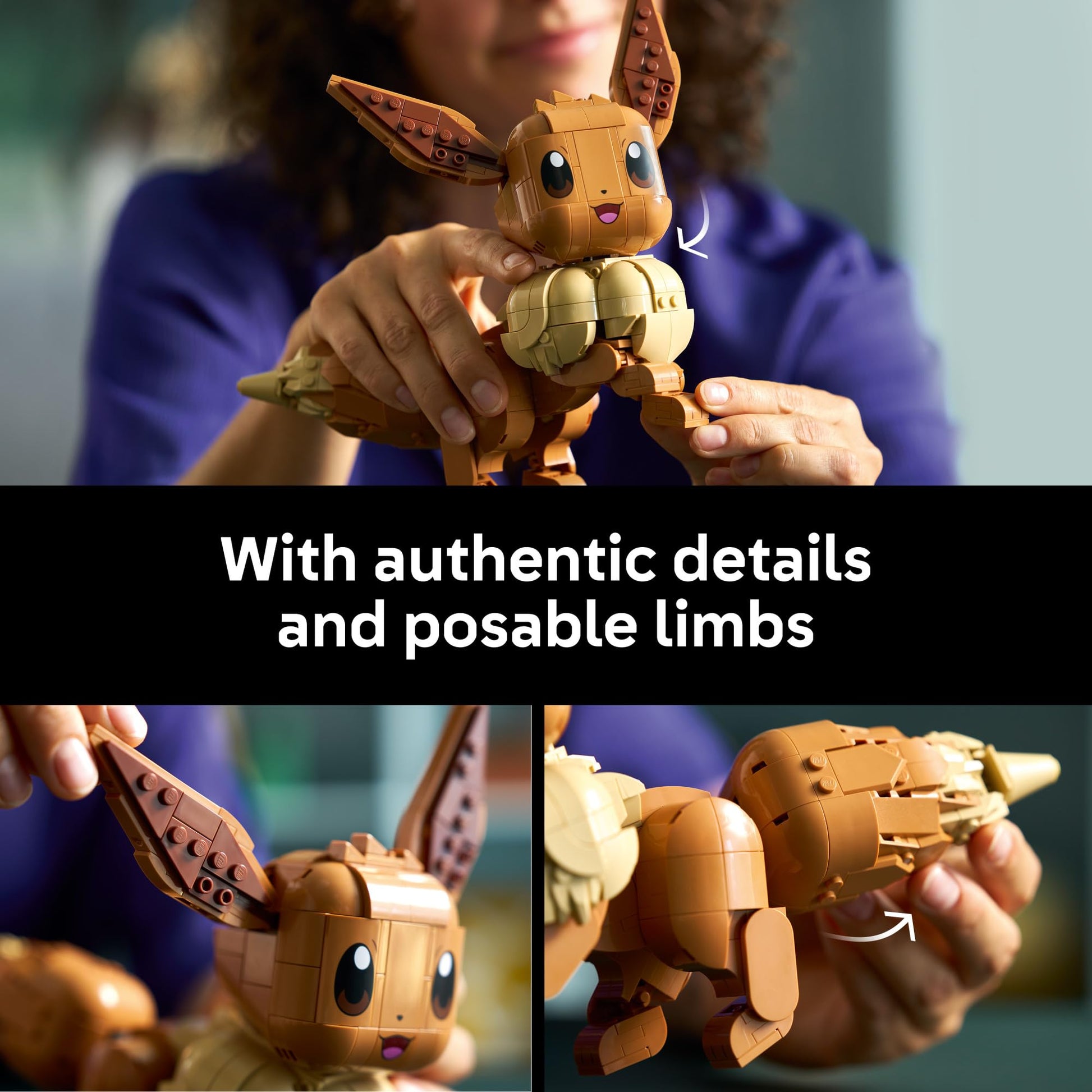 LEGO Pokémon Eevee - Collectible Building Set for Adults, Ages 18+ - Posable Pokémon Figure for Display - Desk, Bookshelf or Home Office Decor - Gift for Men & Women - 72151 - Available at All In One Marketplace Canada