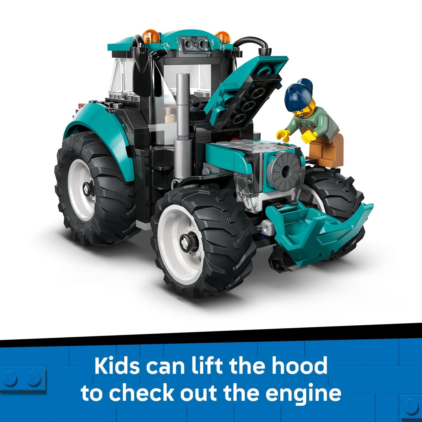 LEGO City Tractor Building Toy for Kids - Pretend Play Farm Vehicle for Boys & Girls, Ages 7+ - Tractor Toy W/Farmer Minifigure - Gift Idea for Birthdays - 60498