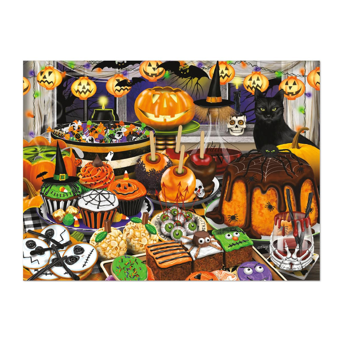 Puzzle de 1000 pièces Halloween Haul de Tracey Flickinger par Buffalo Games pour adultes