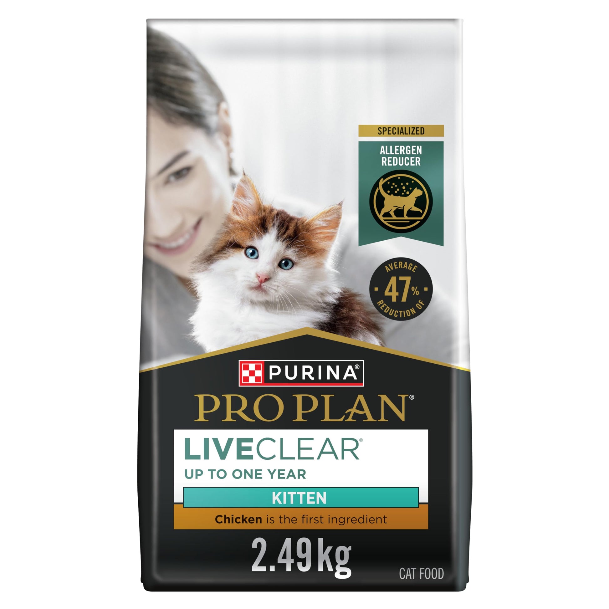 Purina Pro Plan LiveClear Dry Kitten Food, Allergen Reducing Chicken 2.49kg Pro Plan