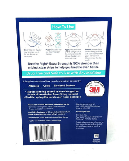 Breathe Right BR Clear Nasal Strips 72 Ct - Available at All In One Marketplace Canada