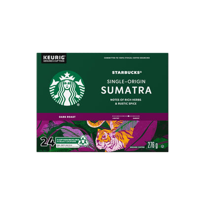 STARBUCKS Single Origin Sumatra Coffee, Keurig Pods, K-cups, 276 g Starbucks