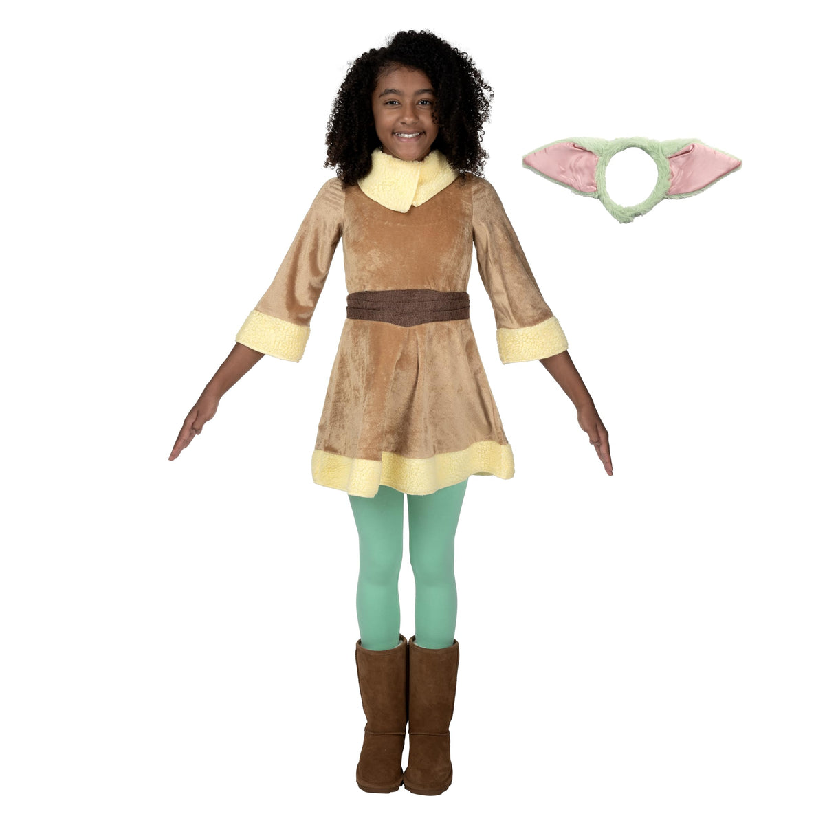 Déguisement officiel Star Wars Grogu pour enfant Jazwares - Robe en tissu minky de qualité supérieure avec coiffe assortie (L)