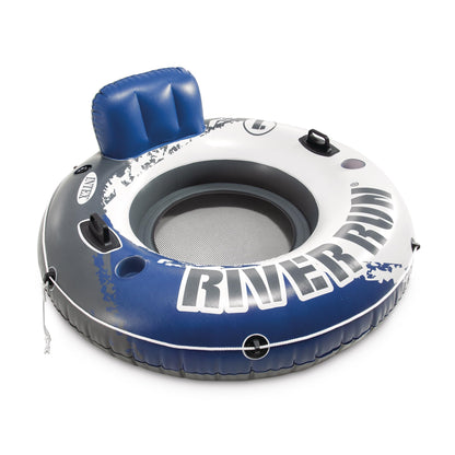 INTEX 58825EP River Run 1 Inflatable Floating Lounge: Comfortable Backrest – Built-in Cup Holders – Durable Grab Handles – All Around Grab Rope – 220lb Weight Capacity– Blue 🍁 All In One Marketplace Canada