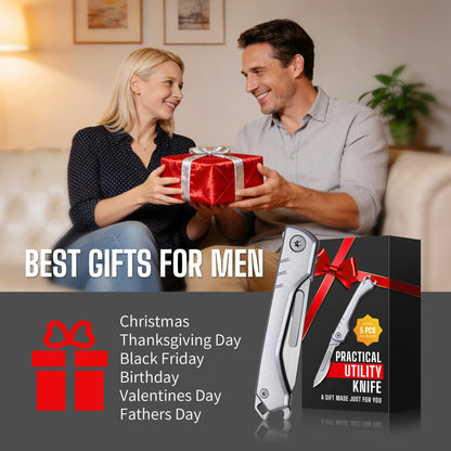 Pocket Utility Knife, EDC Keychain Folding Utility Knife with Bottle Opener - Box Cutter, Stocking Stuffers for Men, Gifts for Men Christmas - Camping Essential for Outdoor, Extra 5 Quick-Change Blade 🍁 All In One Marketplace Canada