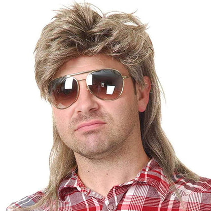 Wigs for Men 80s Costumes Fancy Party Accessory Cosplay Wig Men's wig punk heavy metal shawl curly hair holiday wig (Blonde) 🍁 All In One Marketplace Canada