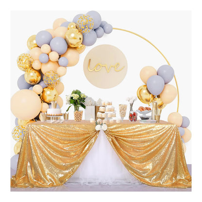 Nappe à paillettes dorées B-Cool, nappe de fête scintillante, nappe brillante 152 x 259 cm, rectangulaire, classe et élégante, pour décorations de table de Noël, Halloween et soirées à thème