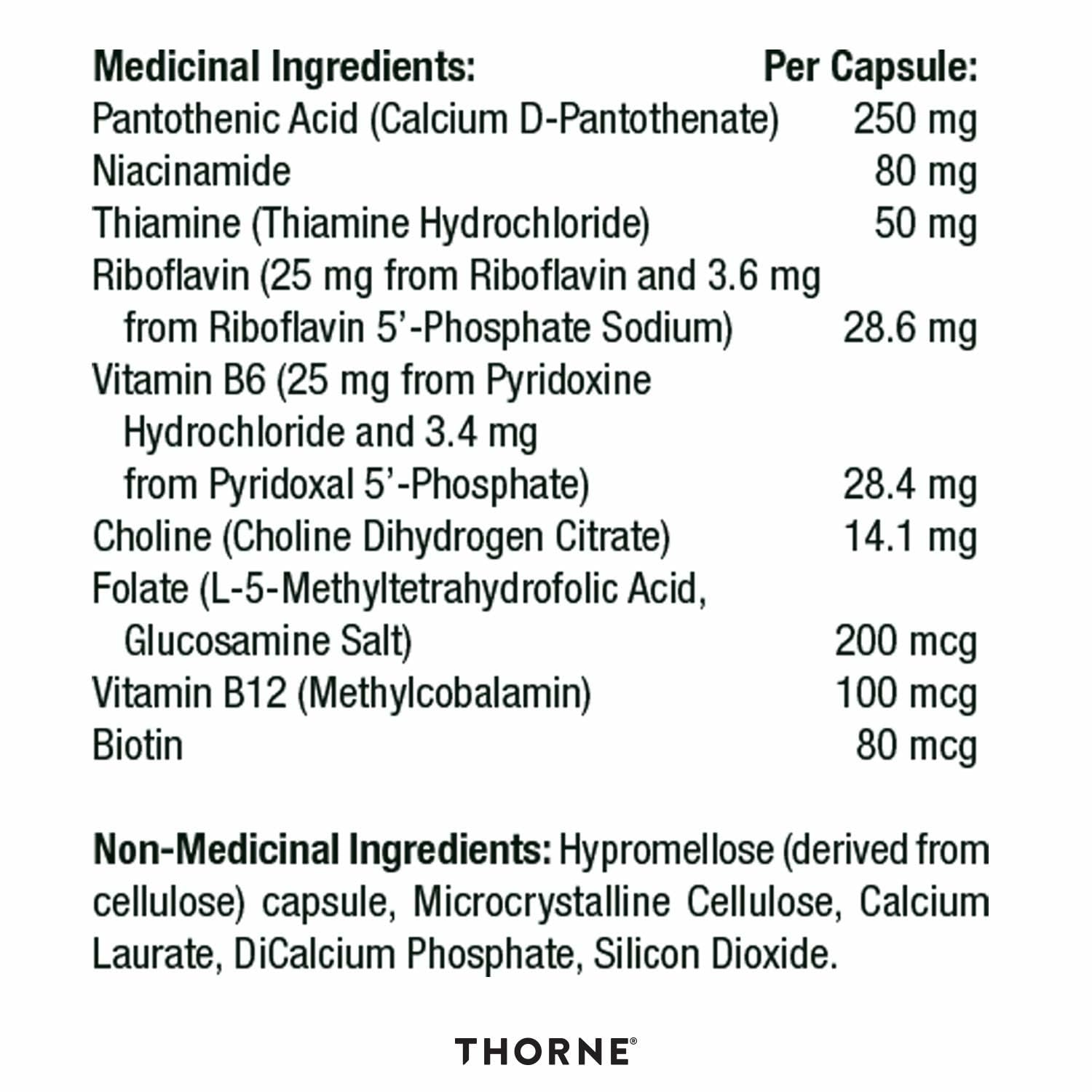 Thorne Stress B-Complex - Vitamin B Complex for Stress Support - 60 Capsules - 60 Servings - Available at All In One Marketplace Canada