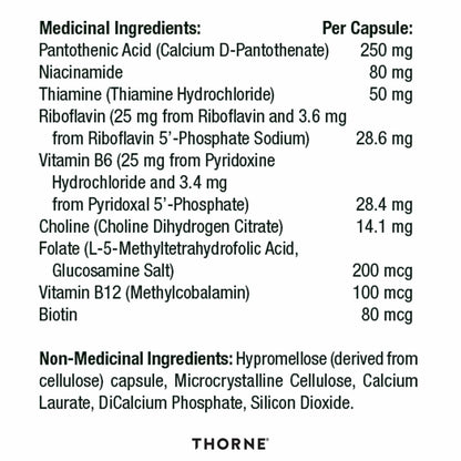 Thorne Stress B-Complex - Vitamin B Complex for Stress Support - 60 Capsules - 60 Servings - Available at All In One Marketplace Canada