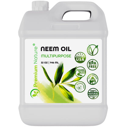 Neem Oil Multipurpose, 100% Natural Neem Oil, Cold-Pressed Unrefined, 946 ml - Available at All In One Marketplace Canada