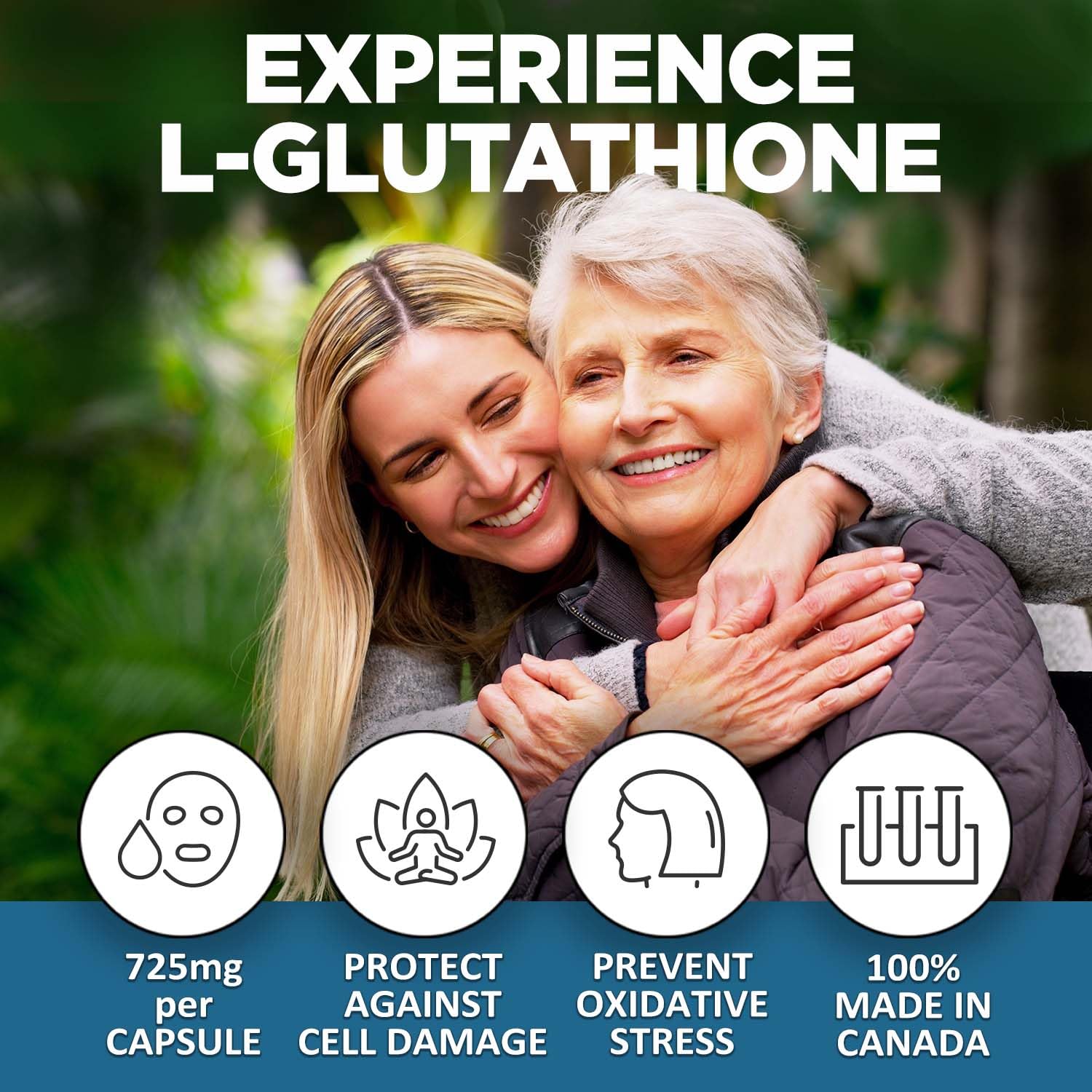 CelluGreen 725mg L-Glutathione MOST POWERFUL AVAILABLE Antioxidant Support for Cellular Health, Liver Detox, Skin & Immune Health, Vegan, Made in Canada. 60 Capsules - Available at All In One Marketplace Canada