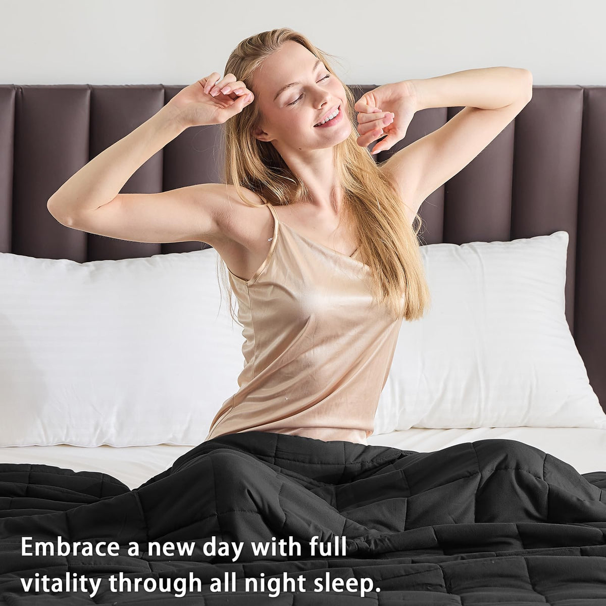 Weighted Blanket for Adults(20lbs,60"×80",Black) Queen Size for 190-210Ibs 🍁 All In One Marketplace Canada
