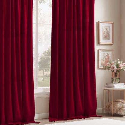 StangH Theater Red Velvet Curtains for Living Room Christmas Decor 2 Panels 🍁 All In One Marketplace Canada
