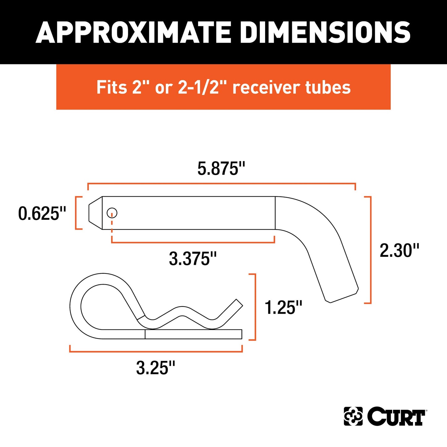 Curt Manufacturing 21580 5/8" Pin and Clip For Super Duty Ball Mount Series