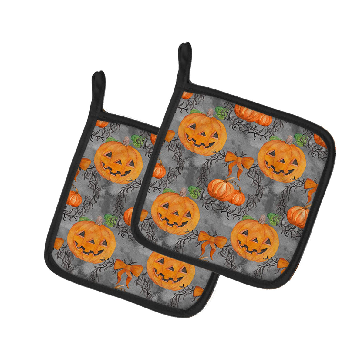 Caroline's Treasures BB7521PTHD Paire de maniques aquarelle citrouilles d'Halloween, 19 cm H x 19 cm L, multicolore