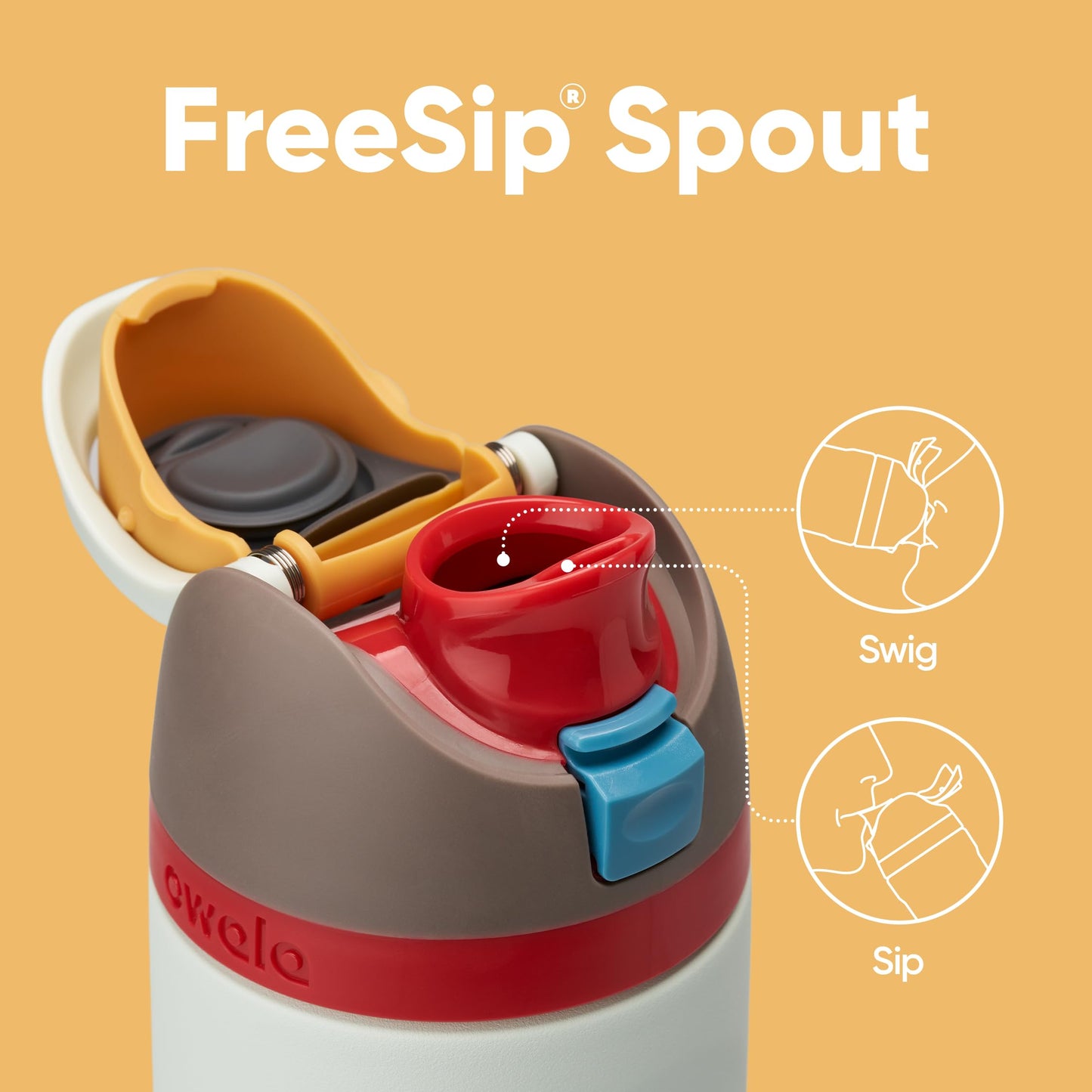 Bouteille d'eau isolée en acier inoxydable Owala FreeSip avec paille pour le sport et les voyages, sans BPA, 710 ml, Boneyard