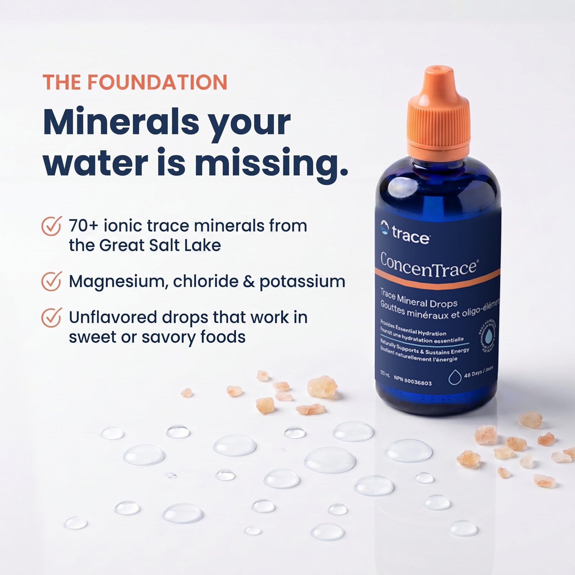 Trace Minerals ConcenTrace Drops | Ionic Liquid Magnesium, Chloride, Potassium | Full Spectrum Minerals | Low Sodium | Energy, Electrolytes, Hydration | 120 ML, 48 Day Supply Trace Minerals
