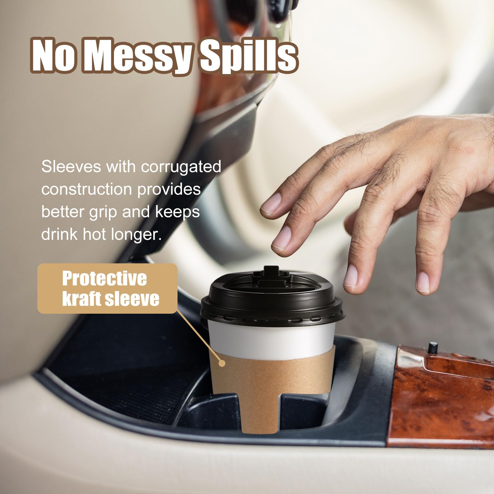 120 Pack Paper Coffee Cups Disposable Paper Party Cups Bulk to Go Hot/Cold Beverage Drinking Cups with Lids, Sleeves, Straws Paper Cups Bundle for Party Travel Home Restaurant Cafe (White, 12 oz) - Available at All In One Marketplace Canada