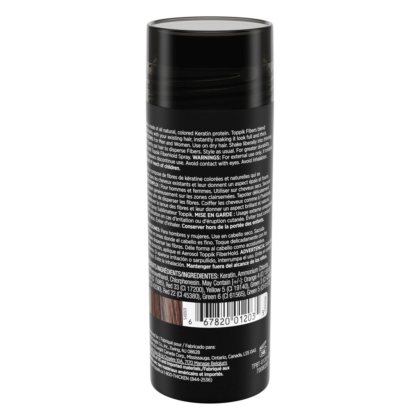 TOPPIK Hair Building Fibers, 27.5 g, Fill In Fine or Thinning Hair, Instantly Thicker Looking, Multiple Shades for Men & Women