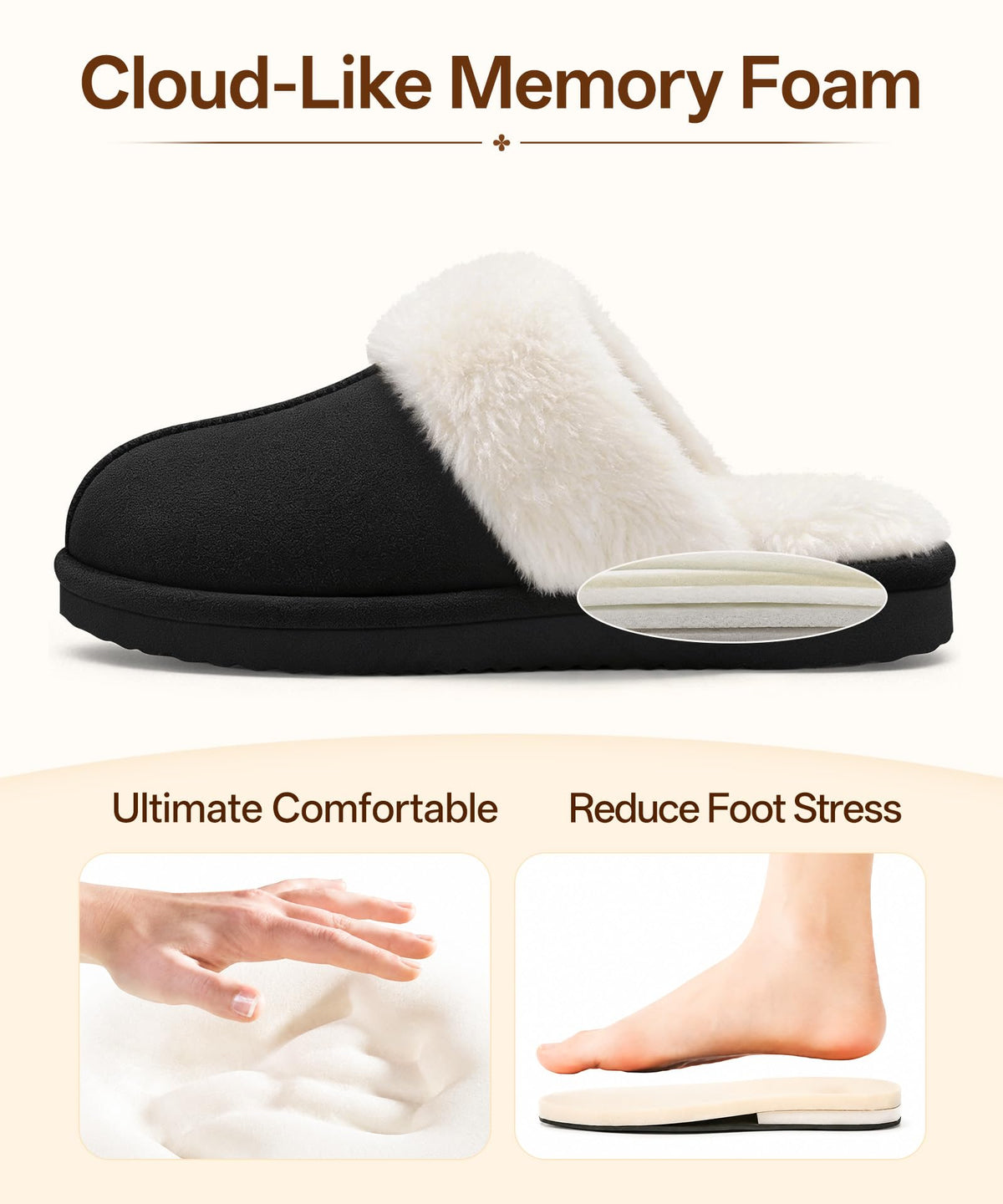 Litfun Fuzzy Memory Foam Slippers for Women Indoor Outdoor House Shoes 🍁 All In One Marketplace Canada