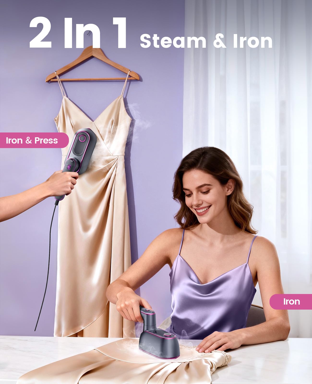Jack＆Rose Steamer Clothes,8s Heat-up Travel Steam Iron,Portable Steamer - Available at All In One Marketplace Canada