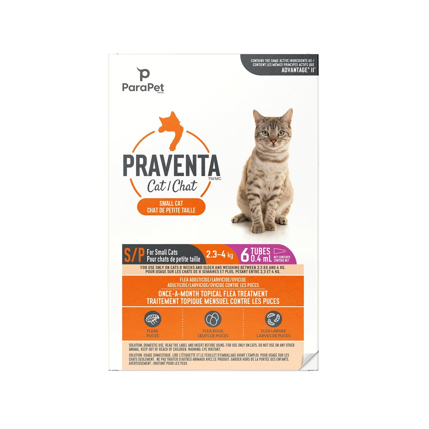 Parapet Praventa for Small Cats - 6 Tubes ParaPet
