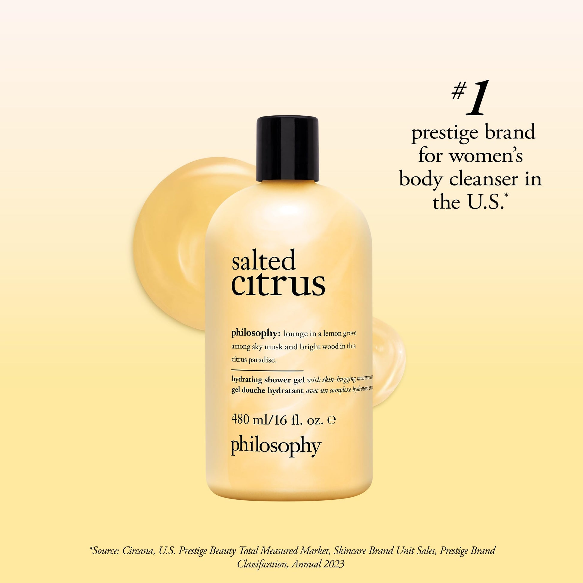 philosophy hydrating shower gel salted citrus, 480ml (16oz) philosophy
