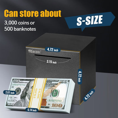Hicocool Stainless Steel Piggy Bank for Adults Must Break Open, Black 4.72" 🍁 All In One Marketplace Canada