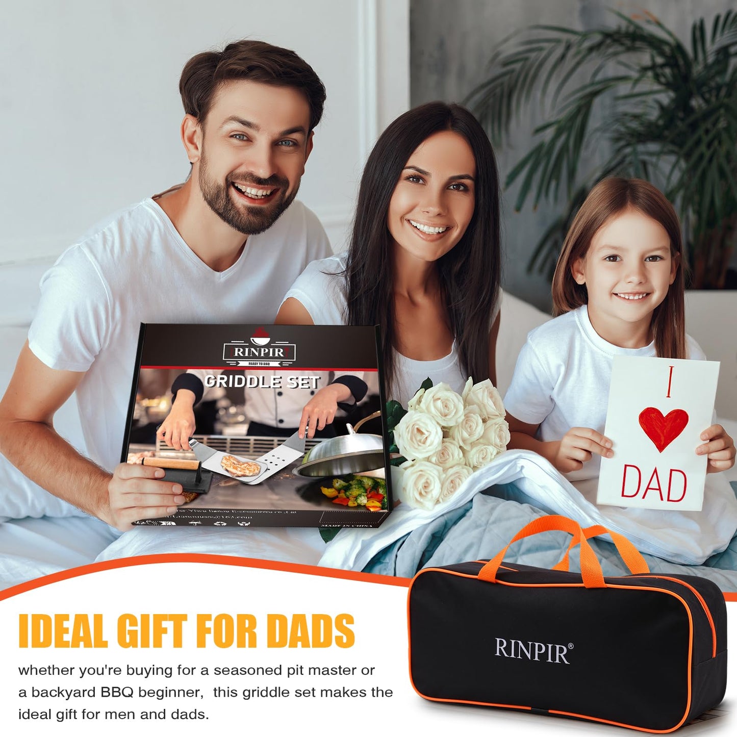 RINPIR 42pcs Griddle Accessories Kit for Blackstone, Flat Top Grill Spatula Set with Enlarged Spatulas, Melting Dome and Burger Press, Professional Hibachi Tools Gifts for Outdoor BBQ Teppanyaki - Available at All In One Marketplace Canada