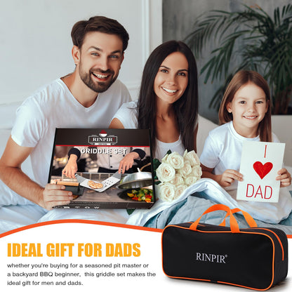 RINPIR 42pcs Griddle Accessories Kit for Blackstone, Flat Top Grill Spatula Set with Enlarged Spatulas, Melting Dome and Burger Press, Professional Hibachi Tools Gifts for Outdoor BBQ Teppanyaki - Available at All In One Marketplace Canada