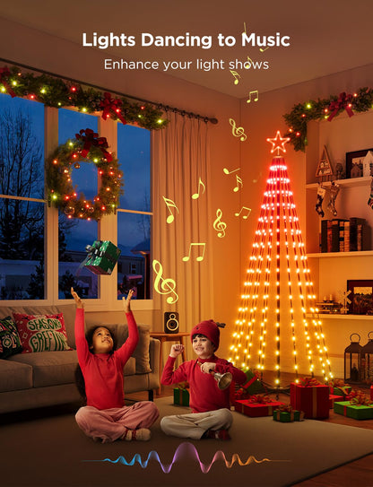 Govee Christmas Cone Tree Lights, 6ft 316 LEDs RGBIC Christmas Tree Lights with Smart App Control, IP67 Waterproof Outdoor String Lights for Xmas & Halloween Decor, 82+ Scene Modes, Music Sync 🍁 All In One Marketplace Canada
