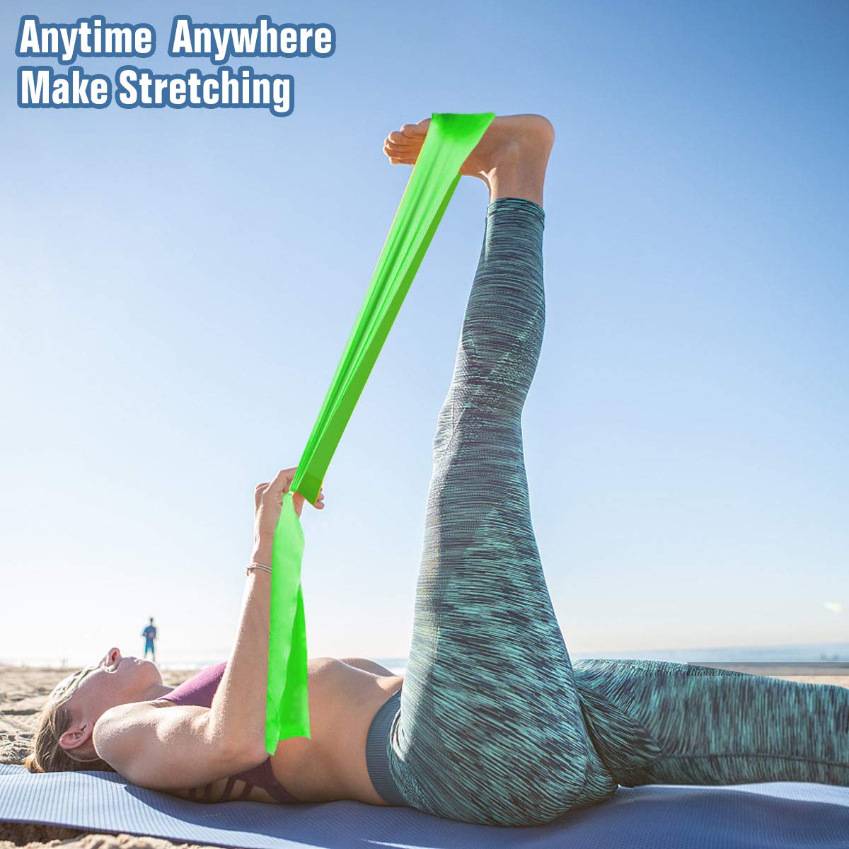 HAIBEI Resistance Bands Elastic Exercise Bands 3 Pack Physical Therapy Tension Band Recovery Band Workout Strength Training Bands for Women, Yoga, Arms,Upper Body and Shoulders (Red Yellow Green)