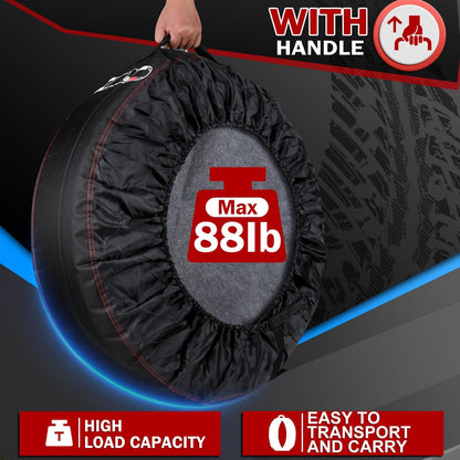 Cholila Cover Set of 4 Seasonal Tire Totes, Fits 22-31in Diameter, Black 🍁 All In One Marketplace Canada