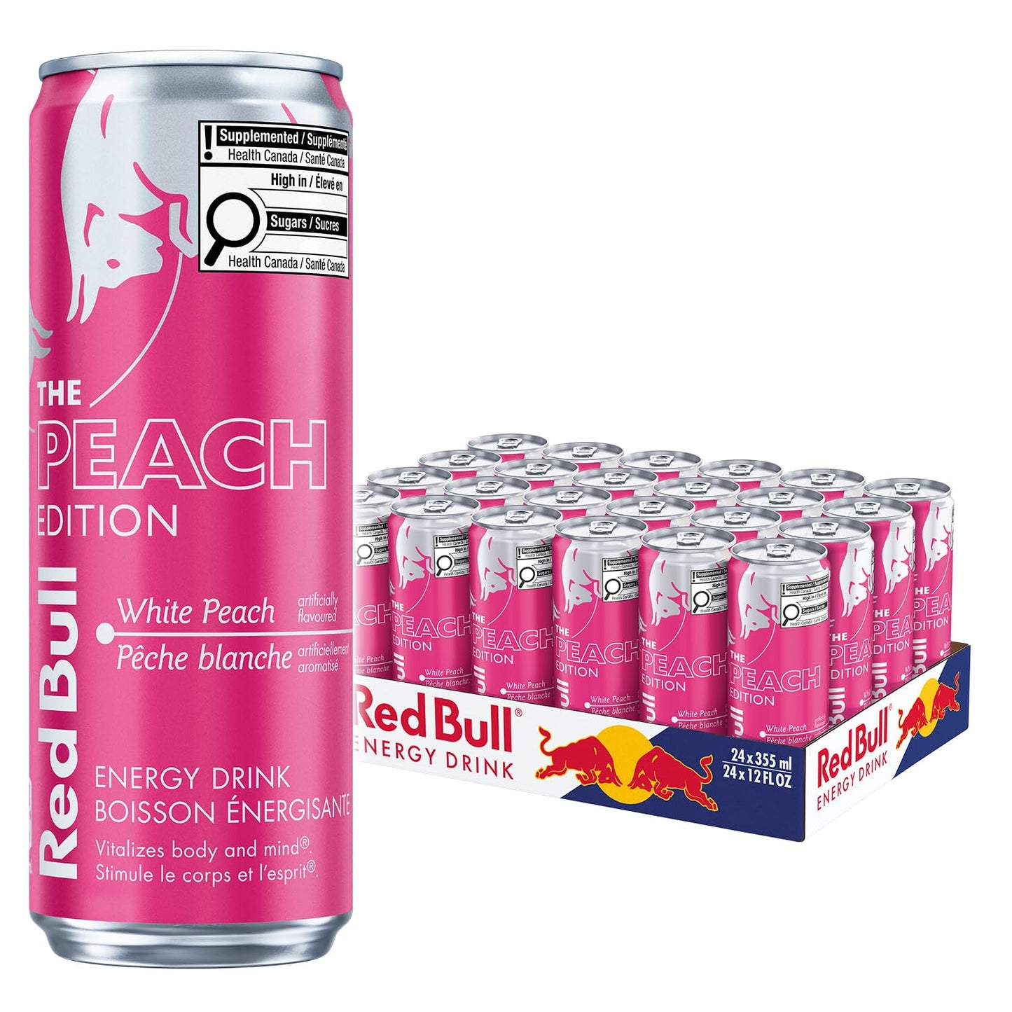 Red Bull Energy Drink, White Peach, 355ml (24 pack) Red Bull