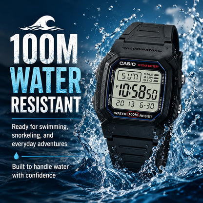 Casio Men’s W800H-1AV Classic Sport Watch with Black Band Casio