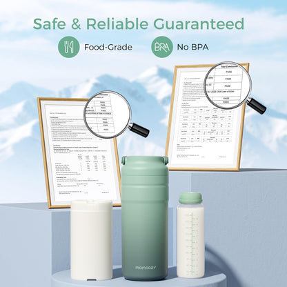 Momcozy Portable Breast Milk Cooler for Travel, 24H Ice-Free Cooling Breastmilk Storage Bottles 12oz Container, Leak Proof Outdoor Small Freezer, Baby Breastfeeding Essential Gift for New Moms