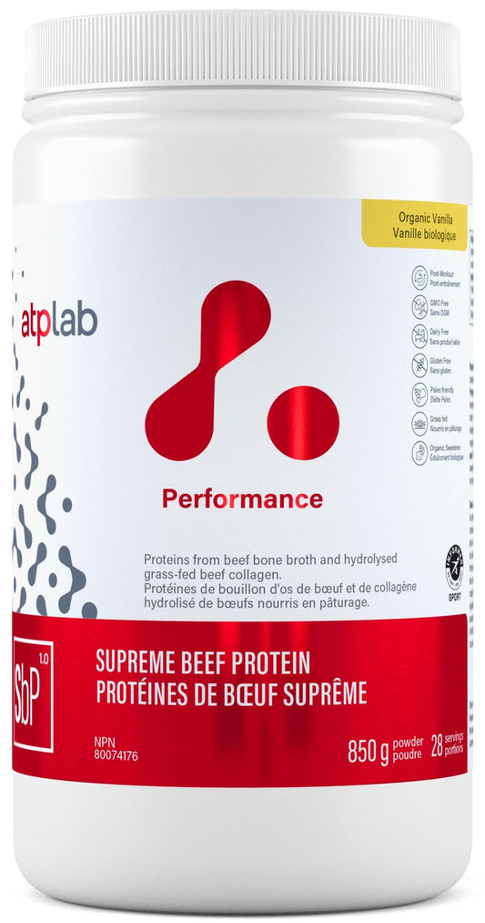 ATP LAB Supreme Beef Protein Powder Grass Fed 850g - Vanilla Flavor with Bone Broth & Hydrolyzed Collagen