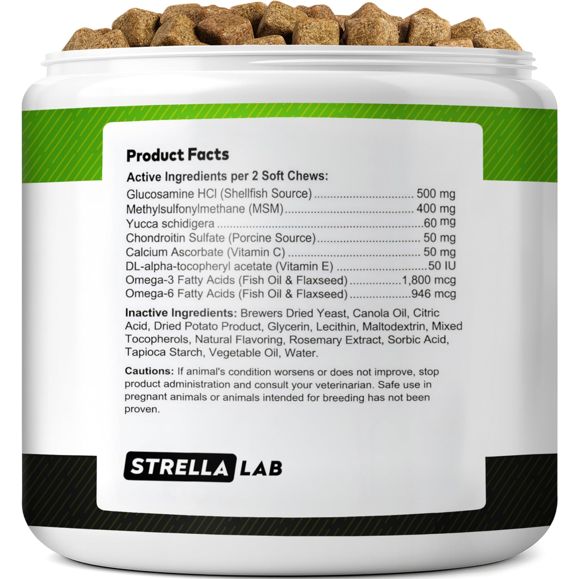 Glucosamine for Dogs w/Chondroitin - Hip & Joint Supplement for Dogs - MSM, Omega to Improve Mobility & Energy - Natural Joint Pain Relief - 120 Chews (Chicken)