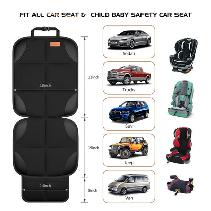 Smart eLf Car Seat Protector, 2Pack car seat Protector for Baby carseat with Thickest Padding, Non Slip Backing Mesh Pockets for Baby, Pet