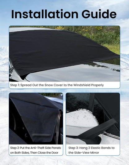 Windshield Cover for Ice and Snow,600D Oxford Fabric, Car Front Windshield Snow Cover,Fits Most Cars and SUVs, Pickup,Windshield Cover for Winter,69 x 42 Inches 🍁 All In One Marketplace Canada