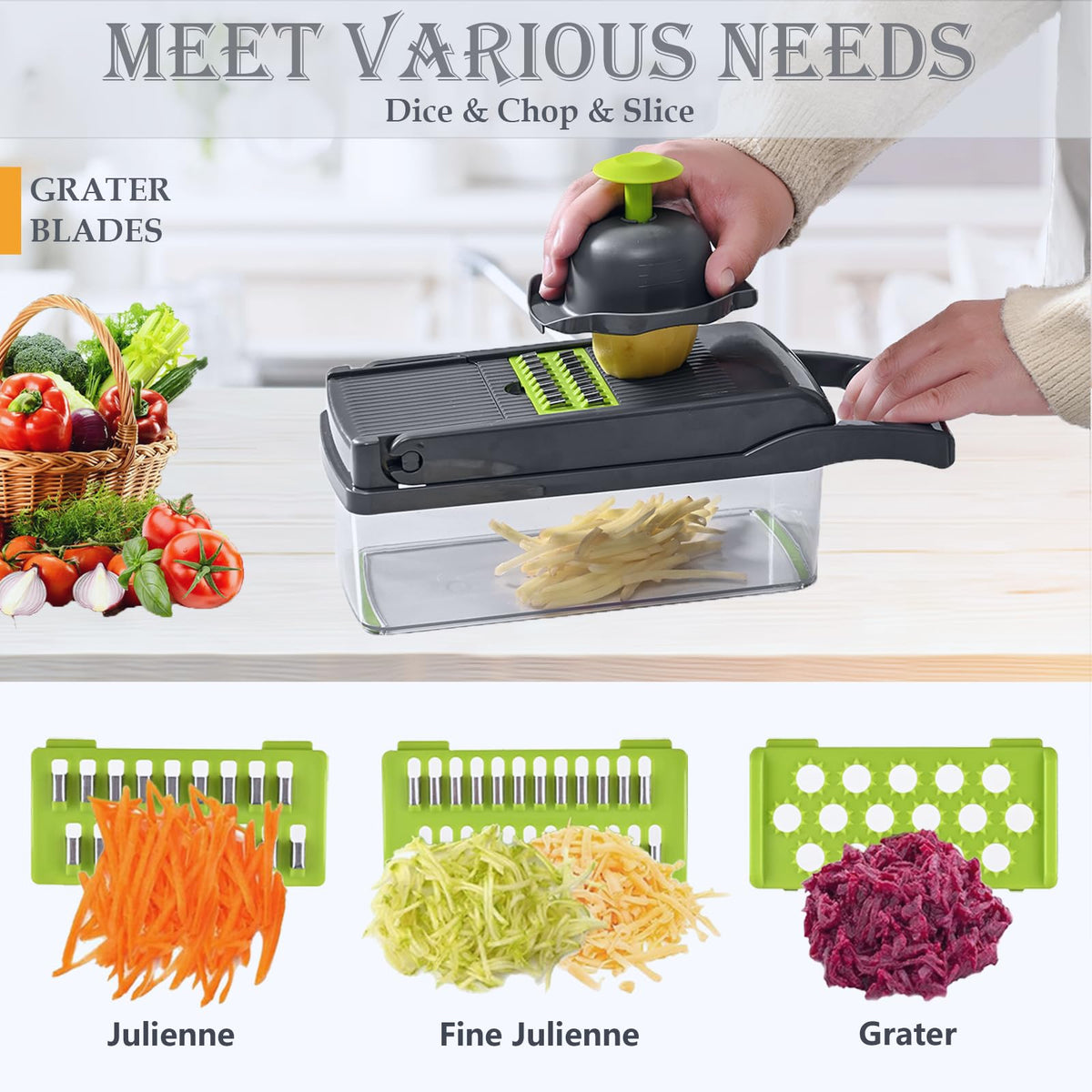 Vegetable Chopper Mandoline Slicer Home Kitchen Appliance Essential Gadget 🍁 All In One Marketplace Canada